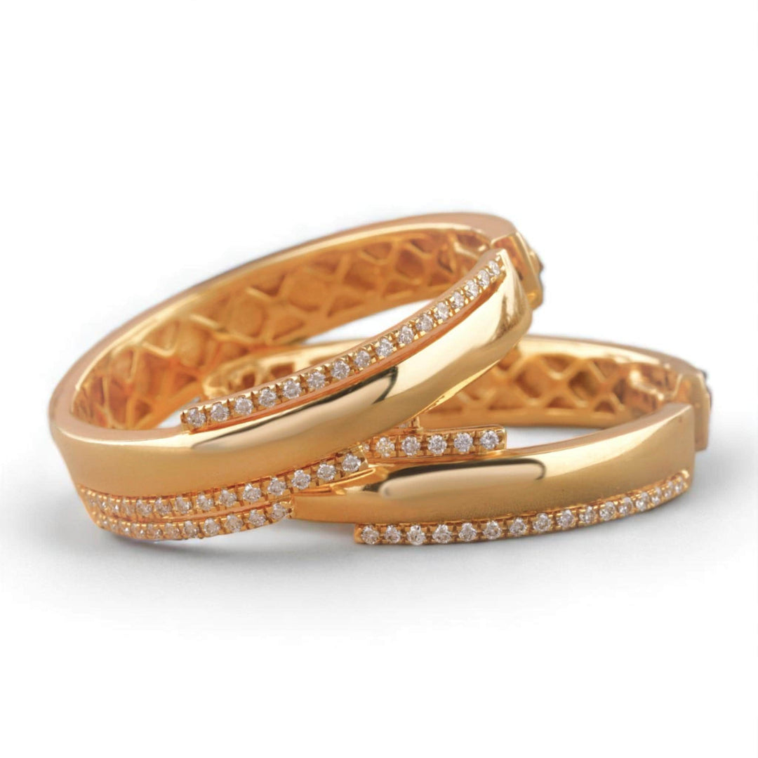 Layered Diamond Hoop Earrings, 14k Solid Gold Earrings, Natural Diamonds, Minimalist Jewelry, Wedding Earrings, Cocktail Statement Earrings