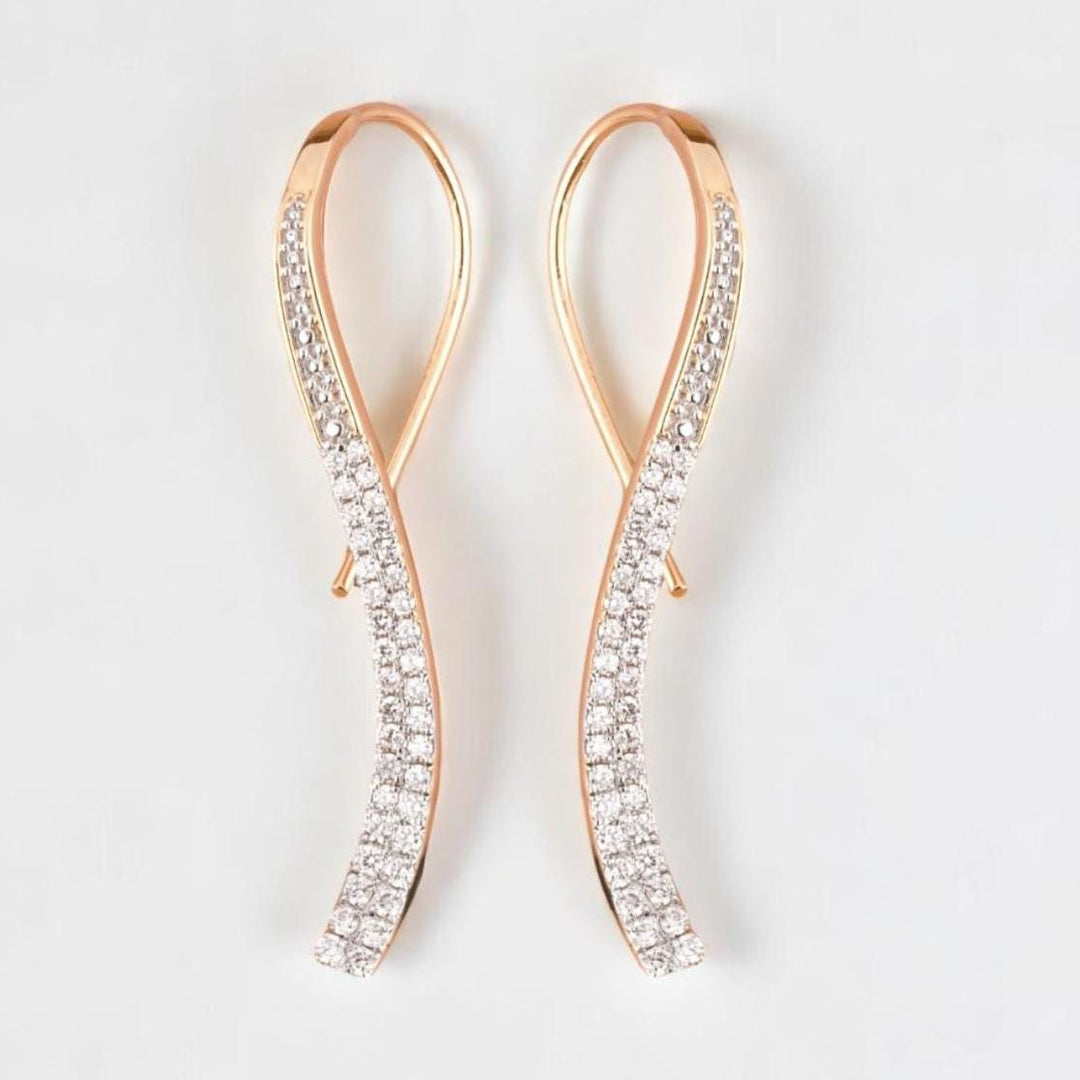 Diamond Dangle Earrings in 14k Solid Gold, Bridal Earrings, Natural Diamonds,  Gift for Ready To Ship, Women&#39;s Day Gift