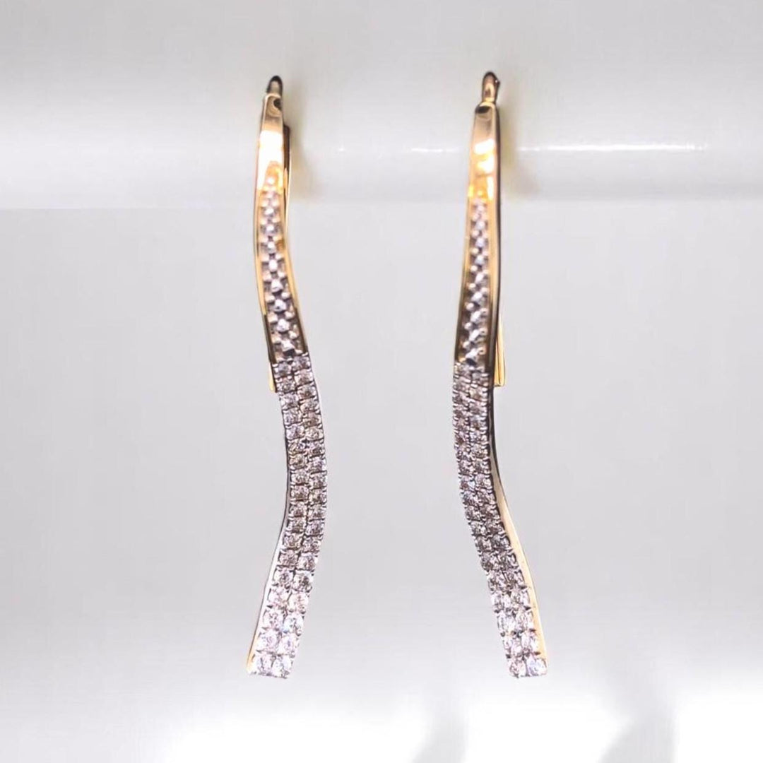 Diamond Dangle Earrings in 14k Solid Gold, Bridal Earrings, Natural Diamonds,  Gift for Ready To Ship, Women&#39;s Day Gift