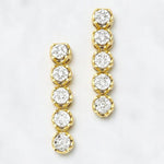 Load image into Gallery viewer, Diamond String Earrings With Illusion Setting, 14k Solid Gold, Natural Diamonds, Dangle Drop Earrings, Statement Earrings, Certified Jewelry
