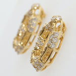 Load image into Gallery viewer, Round Cluster Natural Diamond Earrings: 14K Solid Gold Circular Halo Tube Studs, HRD Certification, Ready To Ship
