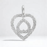 Load image into Gallery viewer, Double Heart Diamond Charm Pendant, Natural Diamonds, 14k Solid Gold, Minimalist Stacking Necklace, Everyday Jewelry, Love Promise Charm
