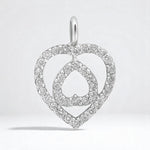 Load image into Gallery viewer, Double Heart Diamond Charm Pendant, Natural Diamonds, 14k Solid Gold, Minimalist Stacking Necklace, Everyday Jewelry, Love Promise Charm
