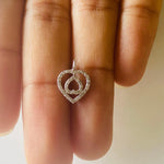 Load image into Gallery viewer, Double Heart Diamond Charm Pendant, Natural Diamonds, 14k Solid Gold, Minimalist Stacking Necklace, Everyday Jewelry, Love Promise Charm
