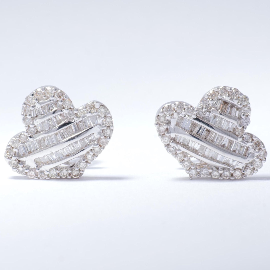 Baguette Diamond Studs Earrings, 14k Solid Gold, Natural Diamonds, Minimalist Earrings, Everyday Statement Earrings, Illusion Set Studs