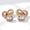 Load image into Gallery viewer, Halo Diamond Stud Earrings, Oval, Emerald &amp; Round Natural Diamonds, 14K Solid Gold, Three Tone Statement Studs, Bridal Wedding Earrings
