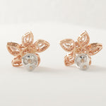 Load image into Gallery viewer, Floral Cluster Diamond Earrings, 14k Solid Gold, Natural Diamond, Marquise Pear Petal Jewelry, Halo Bridal Statement Studs, Cocktail Jewelry
