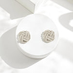 Load image into Gallery viewer, Knot Diamond Stud Earrings, 14k Solid Gold, Natural Diamonds, Pavé Infinity Jewelry, Minimalist Everyday Jewelry, Statement Studs
