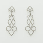 Load image into Gallery viewer, Scrollwork Chandelier Dangle Diamond Earrings, 14k Solid Gold, Natural Diamonds, Filigree Drop Jewelry, Bridal Long Statement Earrings
