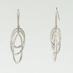 Load image into Gallery viewer, Triple Hoop Diamond Dangle Earrings, 14k Solid Gold, Natural Diamonds, Oval Drop Earrings, Cocktail Statement Dangler
