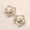 Load image into Gallery viewer, Floral Pearl Diamond Earrings, 14k Solid Gold, Natural Diamonds, Pave Flower Studs, Everyday Cocktail Jewelry, Cluster Pave Setting
