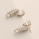 Load image into Gallery viewer, Diamond Climber Stud Earrings, 14k Solid Gold, Natural Diamonds, Everyday Crawler Earrings, Baguette Cluster Illusion Studs, Minimal Jewelry
