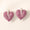 Load image into Gallery viewer, Heart Pink Sapphire Diamond Stud Earrings, 14k Solid Gold, Natural Diamonds, Cluster Pave Gemstone Studs, Statement Cocktail Jewelry
