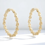 Load image into Gallery viewer, Teardrop Diamond Hoop Earrings, 14K Solid Gold, Pear Natural Diamonds, Inside Out Hoops, Everyday Statement Jewelry
