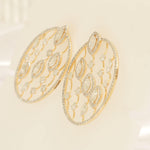 Load image into Gallery viewer, Open Circle Diamond Earrings, 14k Solid Gold, Natural Diamond, Halo Marquise Cocktail Studs, Statement Jewelry, Ready To Ship, IGI Certified
