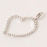 Load image into Gallery viewer, Open Heart Diamond Pendant, 14k Solid Gold, Natural Diamonds, Layering Minimalist Chain Necklace,  Love Everyday Jewelry
