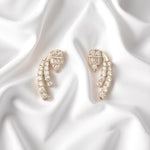 Load image into Gallery viewer, Diamond Climber Stud Earrings, 14k Solid Gold, Natural Diamonds, Everyday Crawler Earrings, Baguette Cluster Illusion Studs, Minimal Jewelry
