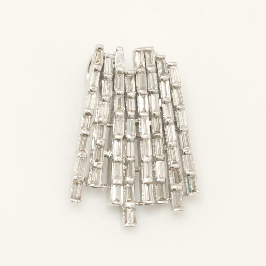 Baguette Bar Natural Diamond Pendant: 14k Solid Gold Geometric Necklace, IGI Certified, Ready To Ship