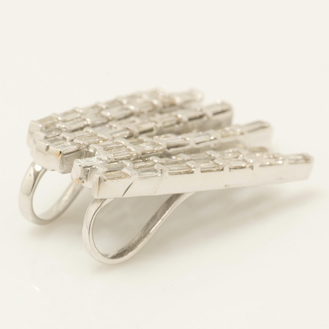 Baguette Diamond Pendant, 14k Solid Gold, Natural Diamonds, Bar Set Geometric Necklace, Layering Pendant, Statement Cocktail Jewelry
