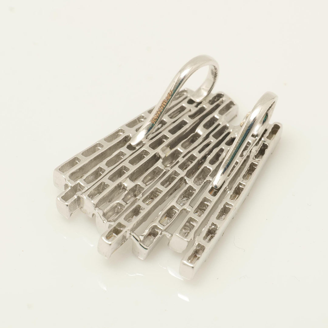 Baguette Bar Natural Diamond Pendant: 14k Solid Gold Geometric Necklace, IGI Certified, Ready To Ship