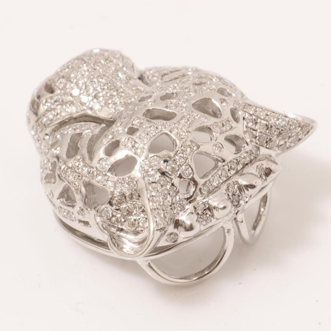 Panther Head Natural  Diamond Pendan: 14k Solid Gold Hip Hop Animal Necklace, Certified Jewelry