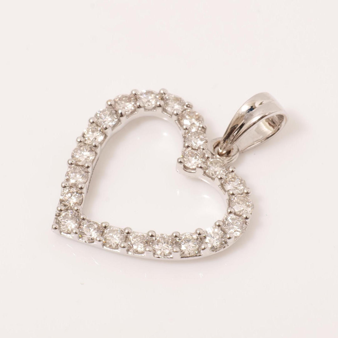 Open Heart Diamond Pendant, 14k Solid Gold, Natural Diamonds, Love Layering Chain Necklace, Everyday Stackable Jewelry