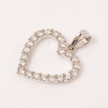 Open Heart Natural Diamond Pendant: 14k Solid Gold Love Layering Chain Necklace, Certified Jewelry