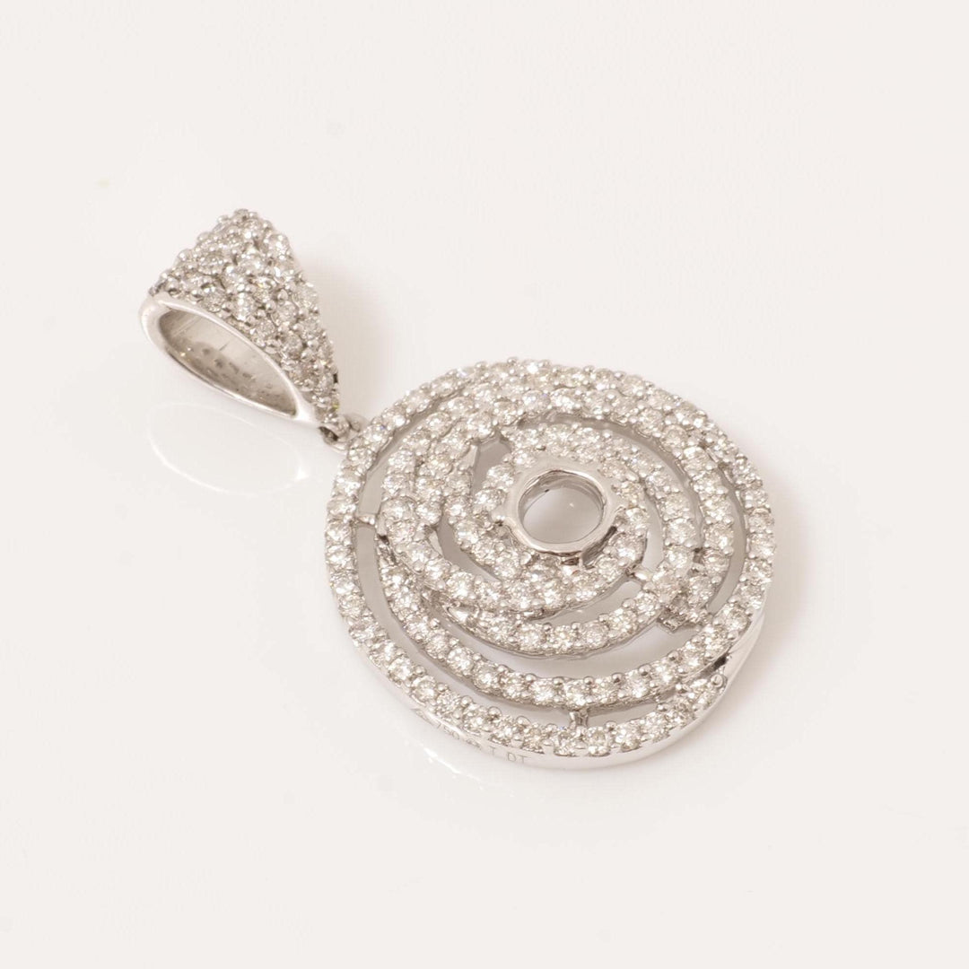 Spiral Pavé Pendant Necklace, 14k Solid Gold, Natural Diamond, Round Swirl Pendant, Stackable Cocktail Pendant, Minimalist Layering Jewelry