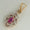 Load image into Gallery viewer, Filigree Ruby Diamond Pendant Necklace, 14k Solid Gold, Natural Diamond, Gemstone Statement Chain Pendant, Pear Vintage Jewelry
