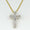 Load image into Gallery viewer, Diamond Cross Pendant, 14k Solid Gold, Natural Diamonds, Baguette Necklace With Adjustable Chain, Communion Religious Jewelry, Faith Pendant
