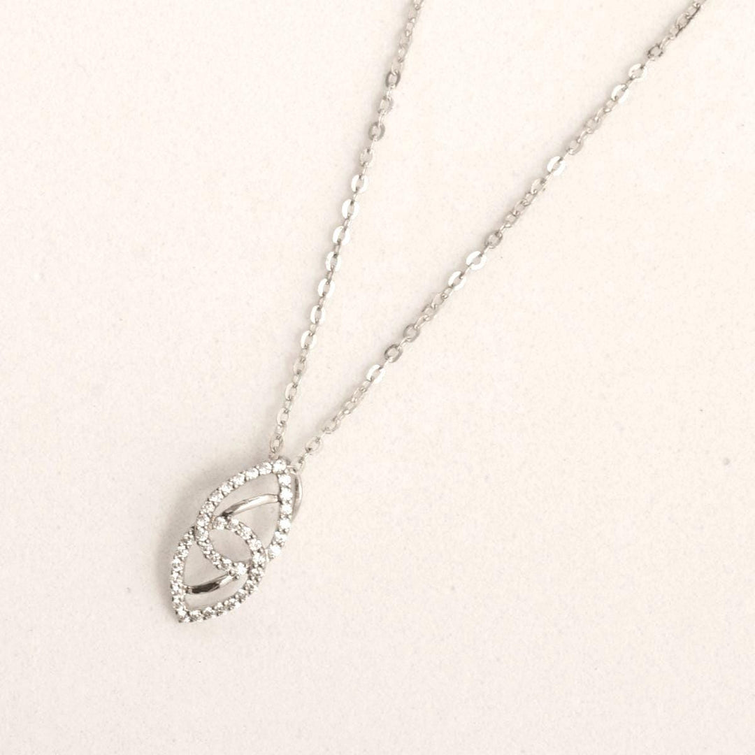 Double Teardrop Diamond Necklace, 14k Solid Gold, Natural Diamond, Intertwined Pear Minimalistic Pendant, Stackable Layering Jewelry