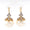 Load image into Gallery viewer, Floral Pearl Drop Diamond Earrings, 14k Solid Gold, Natural Diamonds, Bridal Statement Jewelry, Two Toned Earrings, Minimalistic Earrings
