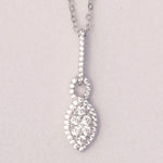 Load image into Gallery viewer, Halo Eye Illusion Diamond Pendant Necklace, 14k Solid Gold, Natural Diamonds, Marquise Cluster Chain Pendant, Minimalist Stackable Jewelry
