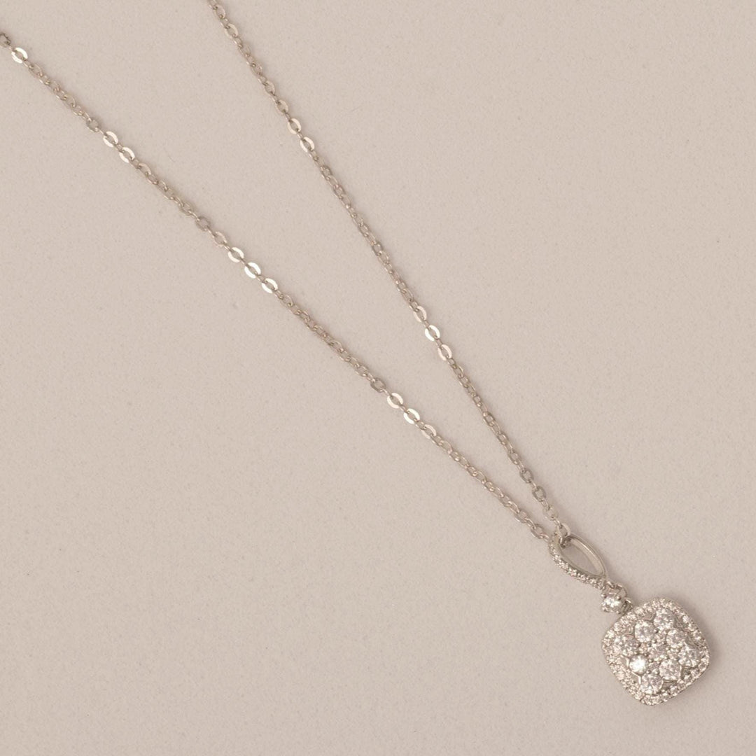 Halo Cushion Diamond Necklace, 14k Solid Gold, Natural Diamonds, Cluster Set Everyday Chain Pendant, Minimalist Stackable Jewelry