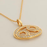 Load image into Gallery viewer, Cancer Horoscope Diamond Necklace, 14k Solid Gold, Natural Diamond, Personalized Stacking Chain Jewelry, Minimalist Astrology Zodiac Pendant
