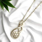 Load image into Gallery viewer, Infinity Swirl Diamond Pendant Necklace, 14k Solid Gold, Natural Diamonds, Minimalistic Everyday Chain Jewelry, Illusion Cluster Pendant
