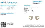 Kids Heart Diamond Stud Earrings, 14k Solid Gold, Natural Diamonds, Gift for toddlers/girls/kids, Ready To Ship, HRD Certified