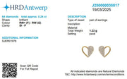 Kids Heart Diamond Stud Earrings, 14k Solid Gold, Natural Diamonds, Gift for toddlers/girls/kids, Ready To Ship, HRD Certified