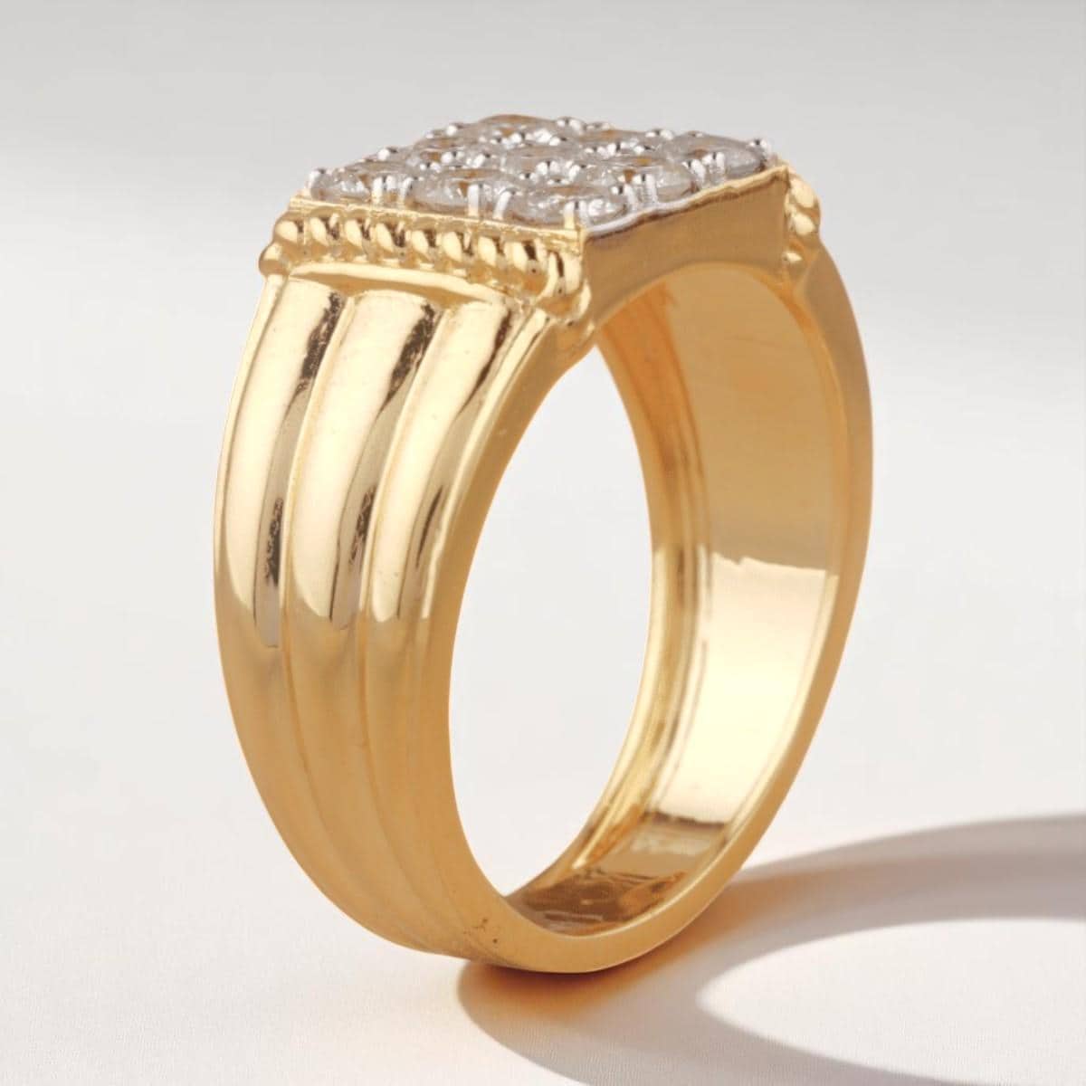 Square Grid Men's Diamond Ring | 14k Gold | Handmade Jewelry | Natural Diamonds | Gift for Him | Statement Ring