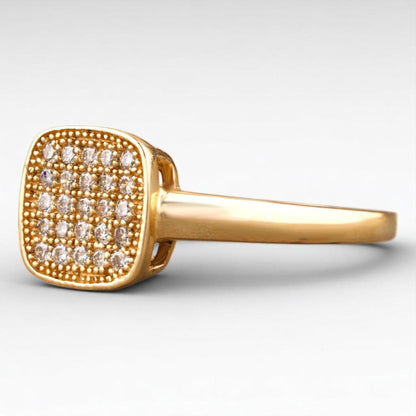 Square Grid Men's Diamond Ring | 14k Solid Gold | Handmade Jewelry | Cluster Statement Ring | Gift for Him