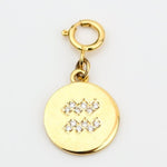 Load image into Gallery viewer, Aquarius Horoscope Birth Sign Charm, 14k Solid Gold, Natural Diamonds, Zodiac Constellation Everyday Jewelry, Astrology Gift

