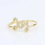 Load image into Gallery viewer, Joy Diamond Ring, 14k Solid Gold, Natural Diamonds, Personalized Statement Jewelry, Everyday Affirmation Ring, Ready To Ship
