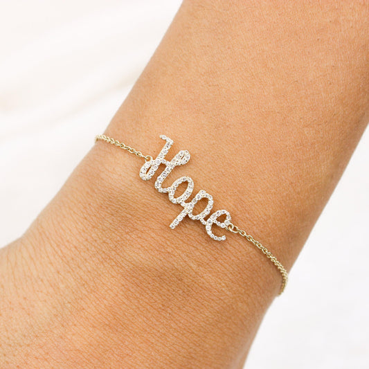 Hope Diamond Bracelet, 14k Solid Gold, Natural Diamonds, Affirmation Jewelry, Everyday Handcrafted Jewelry, Ready To Ship