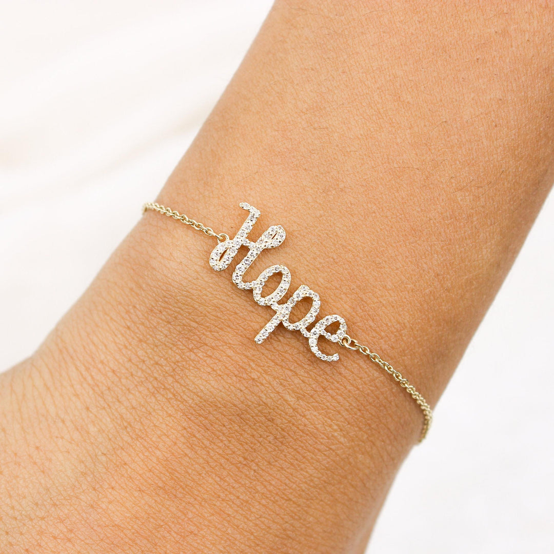 Hope Diamond Bracelet, 14k Solid Gold, Natural Diamonds, Affirmation Jewelry, Everyday Handcrafted Jewelry, Ready To Ship, Women&#39;s Day Gift