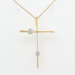 Load image into Gallery viewer, Diamond Cross Pendant, 14k Solid Gold, Natural Diamonds, IGI Certified, Religious Adjustable Necklace, Bezel Everyday Jewelry, Gift For Her
