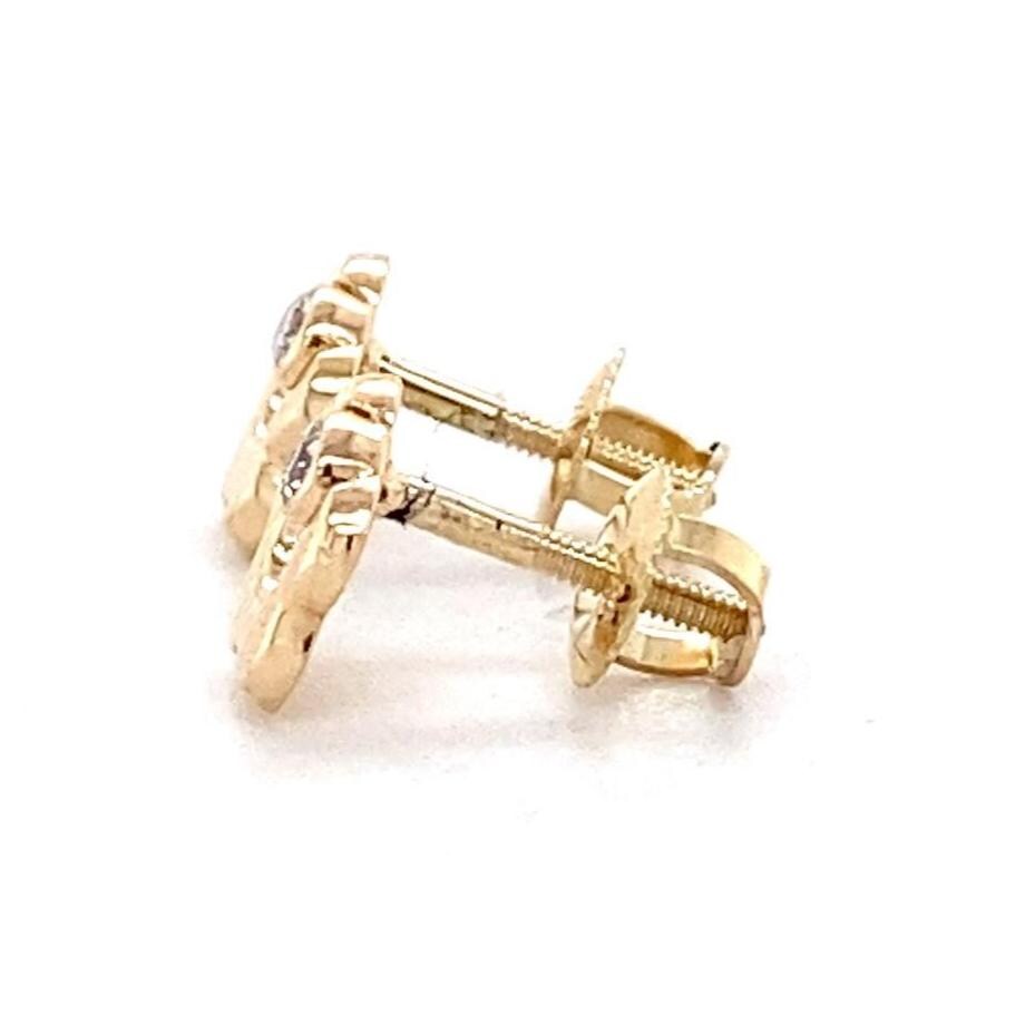 Kids Flower Diamond Stud Earrings, 14k Solid Gold, Natural Diamonds, Kids jewelry, Gift for toddlers/girls/kids, Ready To Ship