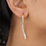 Load image into Gallery viewer, Diamond Dangle Earrings in 14k Solid Gold, Bridal Earrings, Natural Diamonds,  Gift for Ready To Ship, Women&#39;s Day Gift
