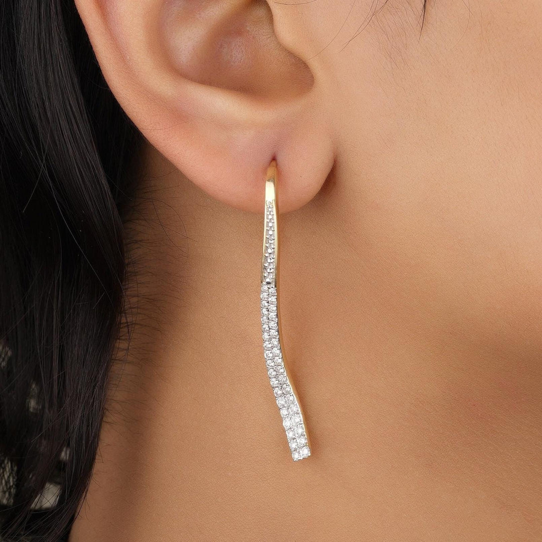 Diamond Dangle Earrings in 14k Solid Gold, Bridal Earrings, Natural Diamonds,  Gift for Ready To Ship, Women&#39;s Day Gift