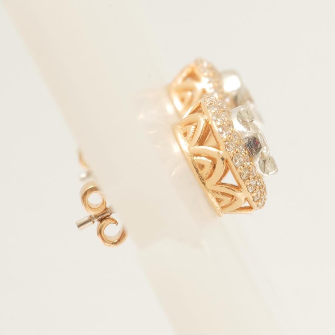 Solitaire Halo Natural Diamond Stud Earring: 18k Solid Gold Statement Studs, IGI Certified, Ready To Ship