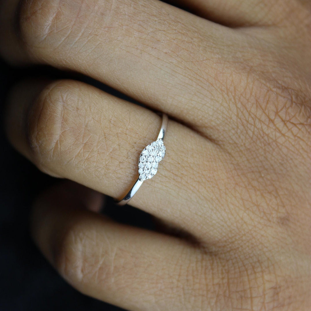 Heart Diamond Ring, 14k Solid Gold, Natural Diamonds, Proposal Ring, Everyday Wear Stackable Jewelry, Ready To Ship, Women's Day Gift